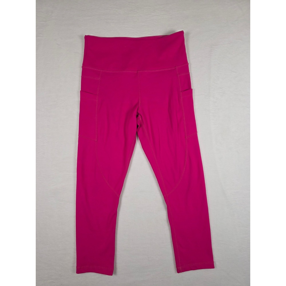 Zyia Active Light N Tight Capri Leggings Size 4 Party Pink High‎ Rise Pockets
